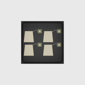 Charcoal Black stock tray with four unbranded tea bags