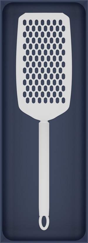 Army Blue stock tray with one flat handheld grater