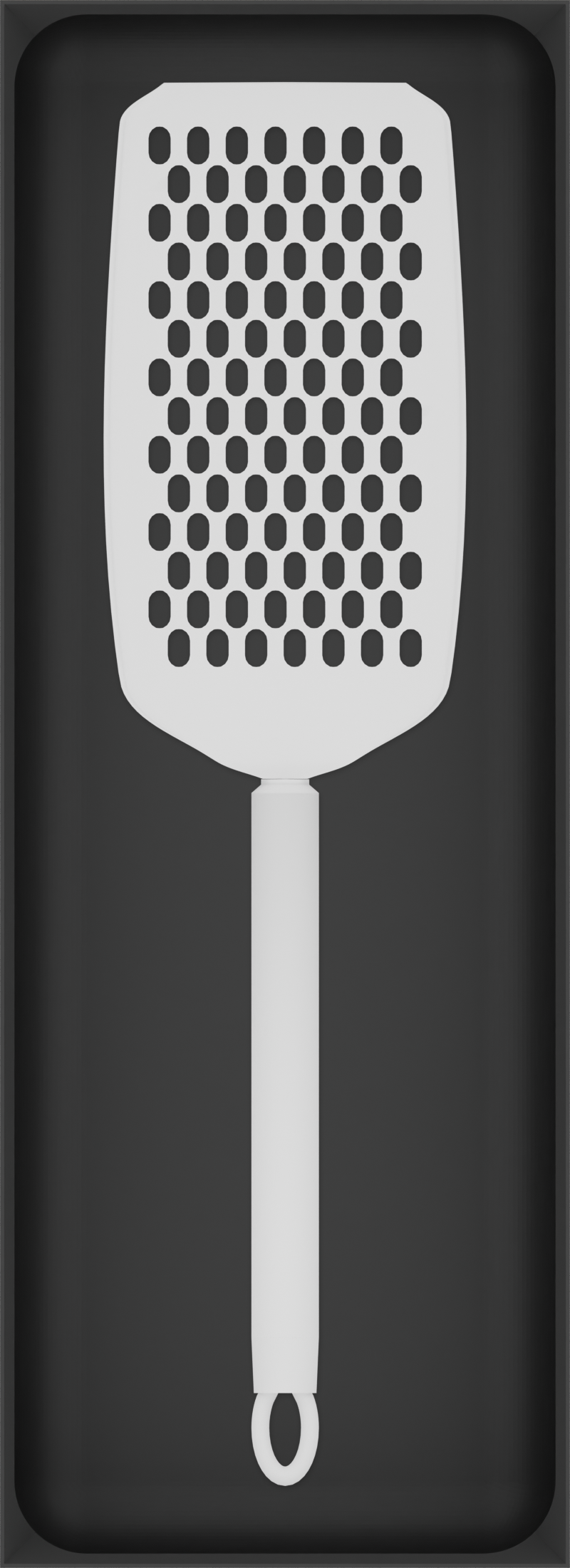 Charcoal Black stock tray with one flat handheld grater