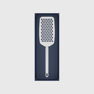 Army Blue stock tray with one flat handheld grater