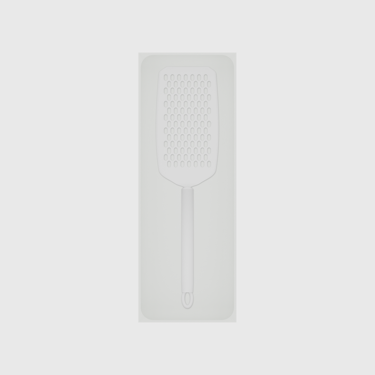 Cotton White stock tray with one flat handheld grater