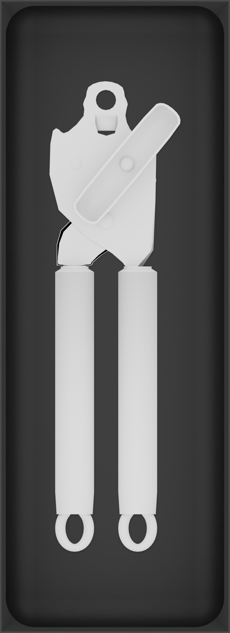 Charcoal Black stock tray with one manual can opener