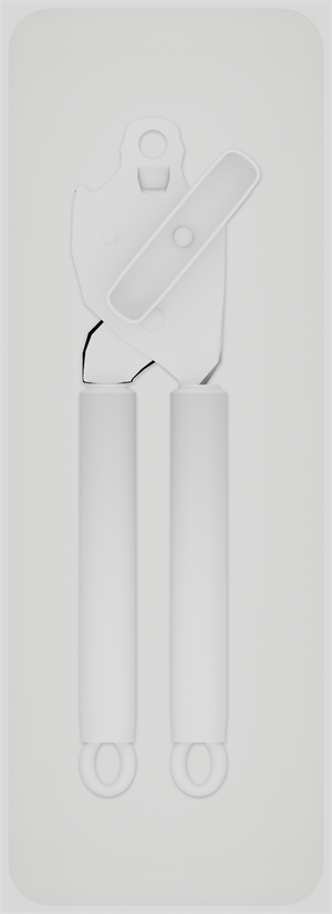 Cotton White stock tray with one manual can opener