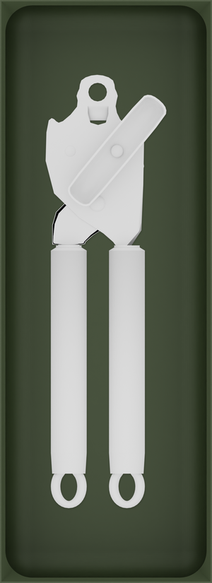 Olive Green stock tray with one manual can opener