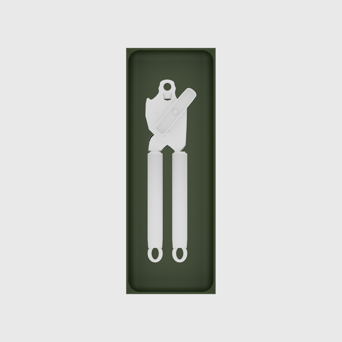 Olive Green stock tray with one manual can opener