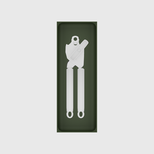 Olive Green stock tray with one manual can opener