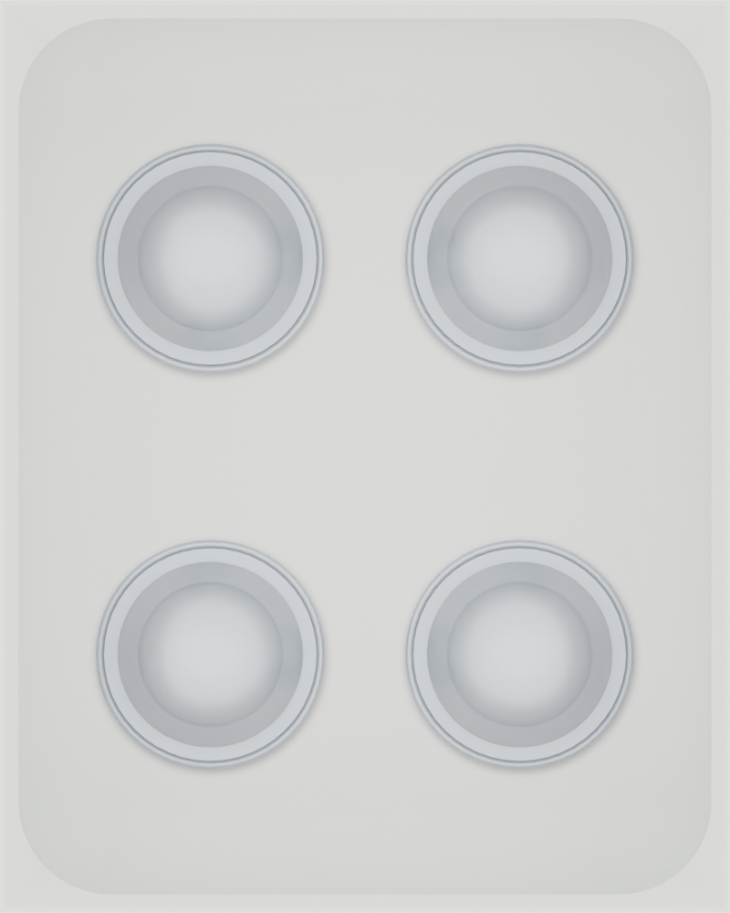 Cotton White stock tray with four unbranded coffee capsules