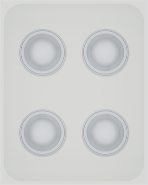 Cotton White stock tray with four unbranded coffee capsules