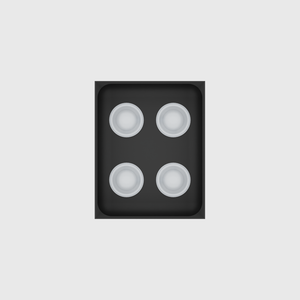 Charcoal Black stock tray with four unbranded coffee capsules