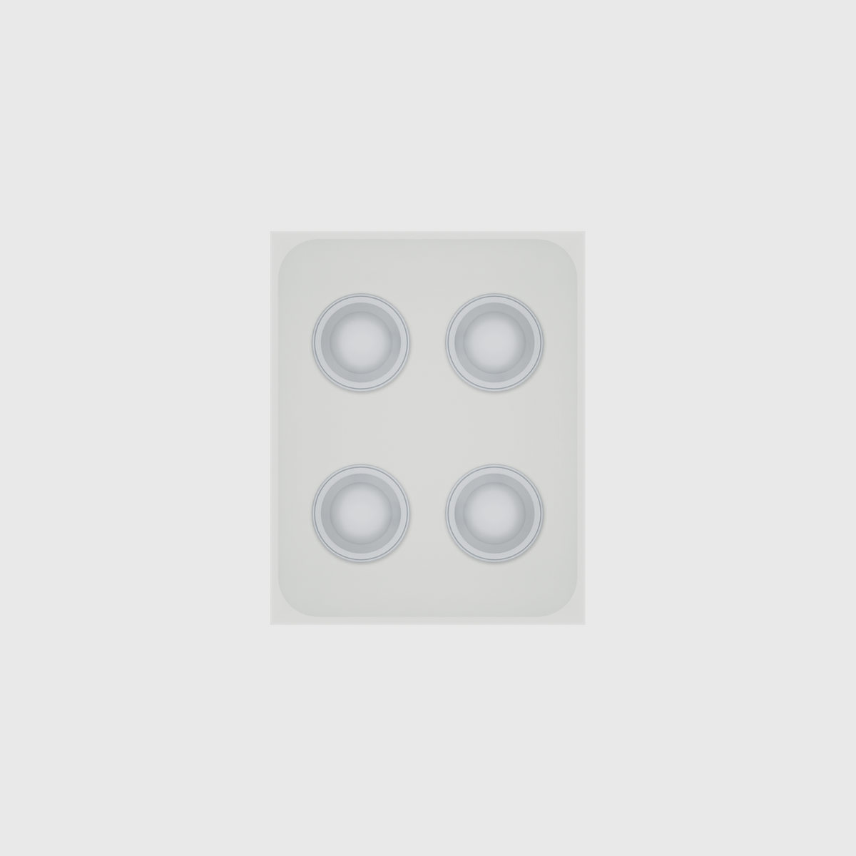 Cotton White stock tray with four unbranded coffee capsules