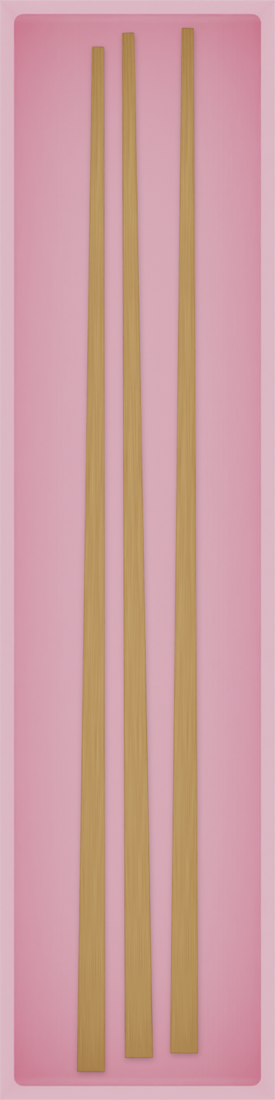 Slim tray organiser – 8×2 (236 × 59 mm) in Sakura Pink, shown with chopsticks. Top view.