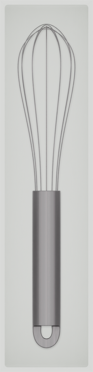 Slim tray organiser – 8x2 (236 × 59 mm) in Cotton White, shown with a compact steel whisk