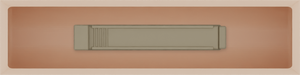 Micro strip organiser – 1×4 (29.5 × 118 mm) in Army Beige, shown with a sealing clip. Top view.