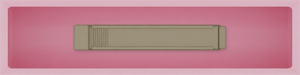 Micro strip organiser – 1×4 (29.5 × 118 mm) in Sakura Pink, shown with a sealing clip. Top view.