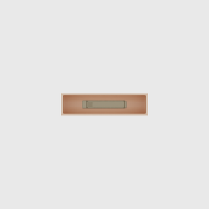 Micro strip organiser – 1×4 (29.5 × 118 mm) in Army Beige, shown with a sealing clip. Top view.