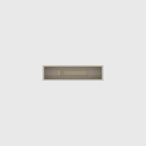 Micro strip organiser – 1×4 (29.5 × 118 mm) in Muted White, shown with a sealing clip. Top view.
