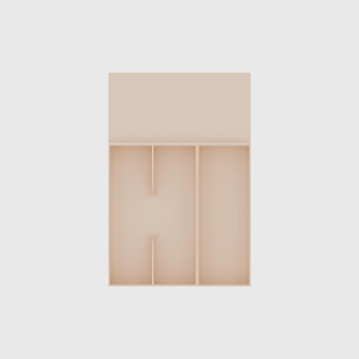 Compact Cutlery & Spice Drawer Organiser Set – 354 × 236 mm in Army Beige, empty organiser layout.