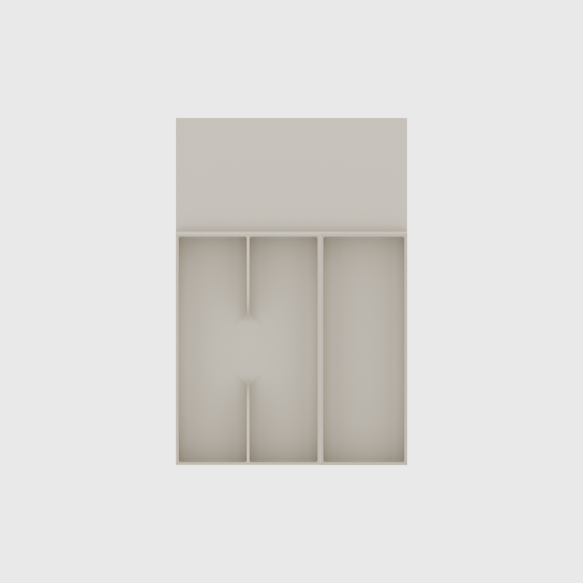 Compact Cutlery & Spice Drawer Organiser Set – 354 × 236 mm in Muted White, empty organiser layout.