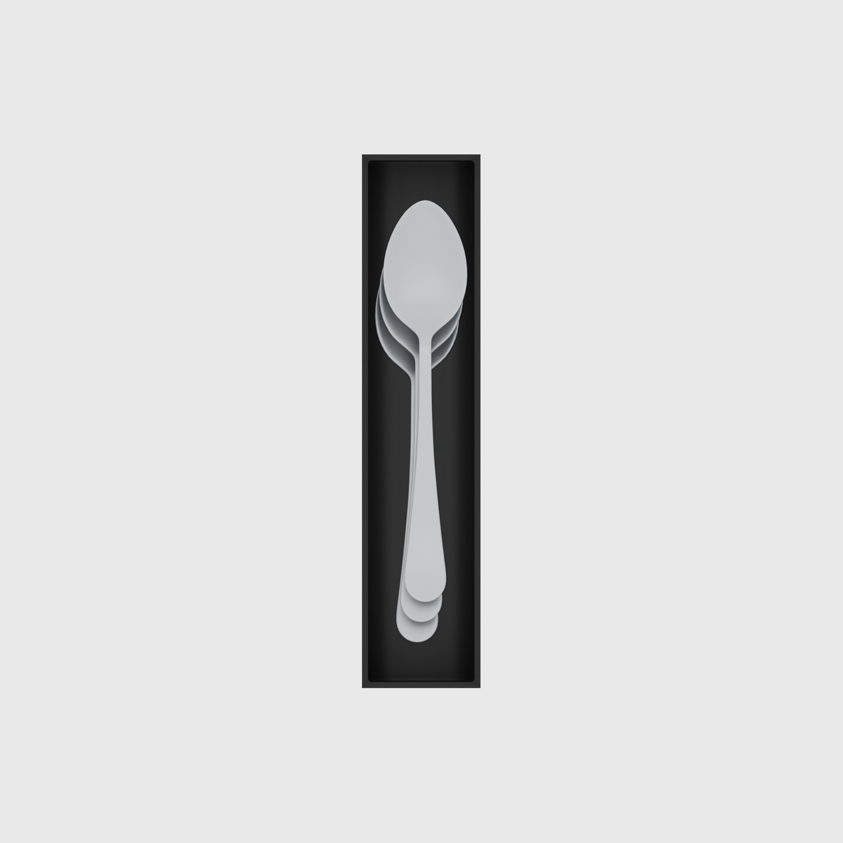 Long tray organiser – 9x2 (265.5 × 59 mm) — Soup spoons in Charcoal Black