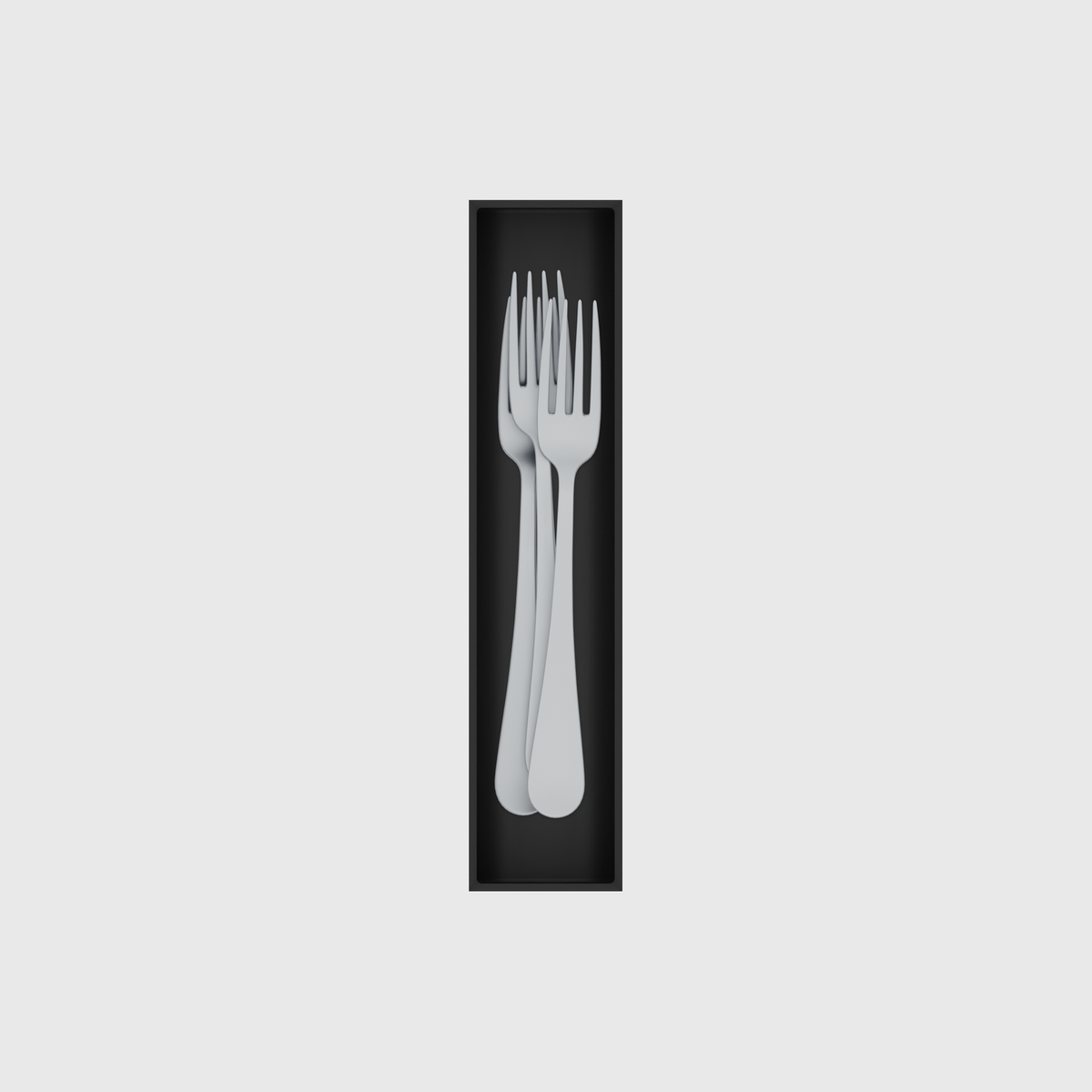 Long tray organiser – 9x2 (265.5 × 59 mm) — Dinner forks in Charcoal Black