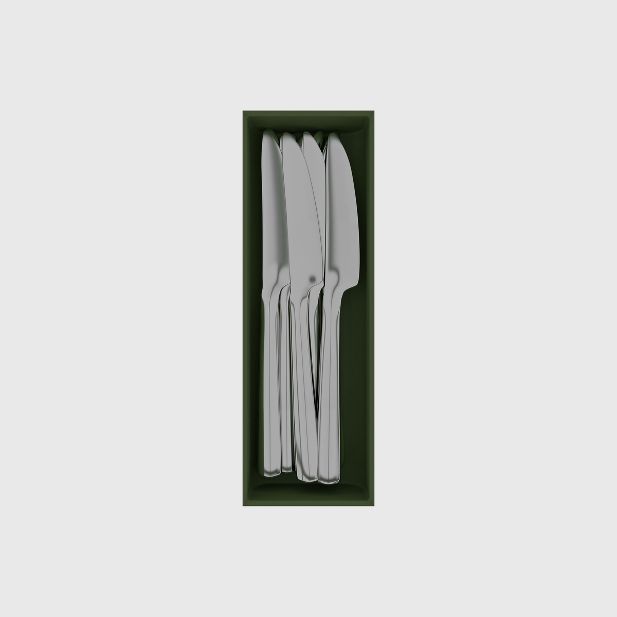 Long Utensil Organiser in Olive Green — 9×3 modular drawer organiser, food-safe PLA bioplastic