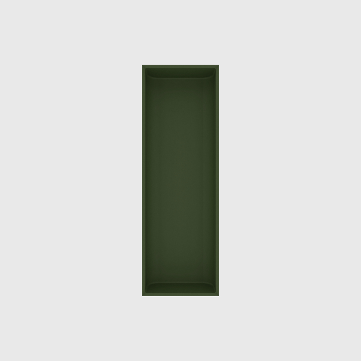 Long Utensil Organiser in Olive Green — 9×3 modular drawer organiser, food-safe PLA bioplastic, alternate angle