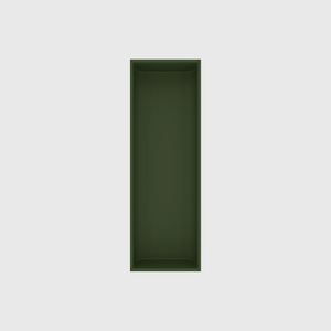 Long Utensil Organiser in Olive Green — 9×3 modular drawer organiser, food-safe PLA bioplastic, alternate angle