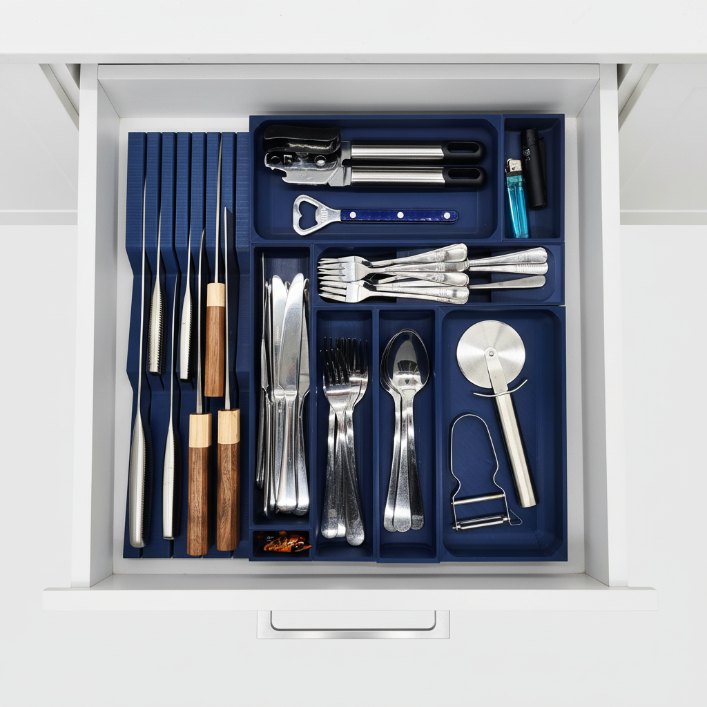 Cutlery Plus Knife Block - Standard - Army Blue - View 3