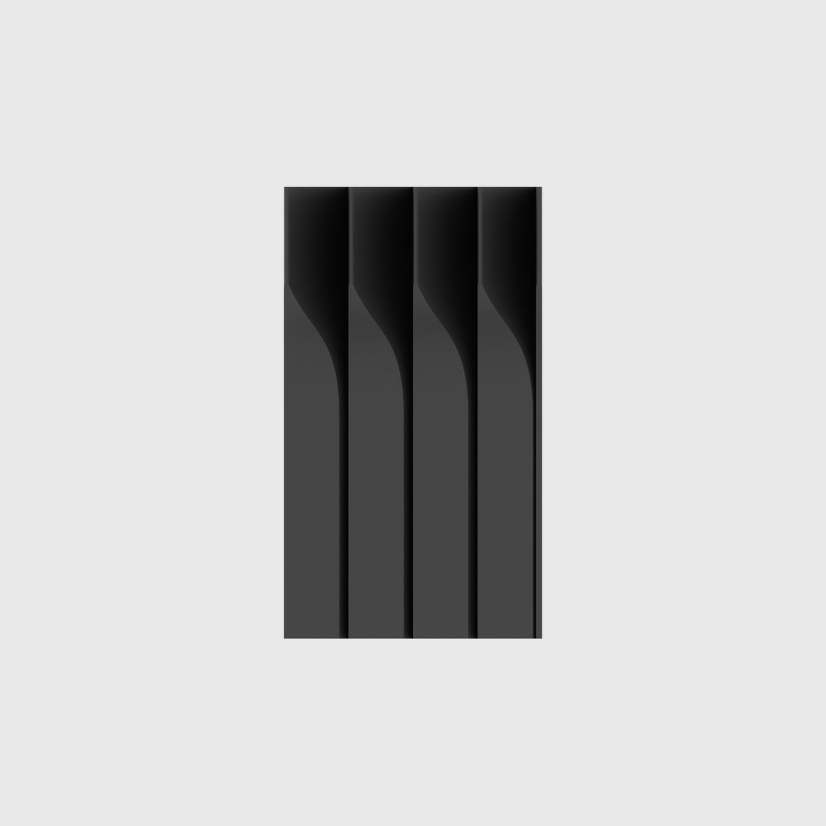 Knife Block Tail Diagonal Rail 7x4 in Charcoal Black