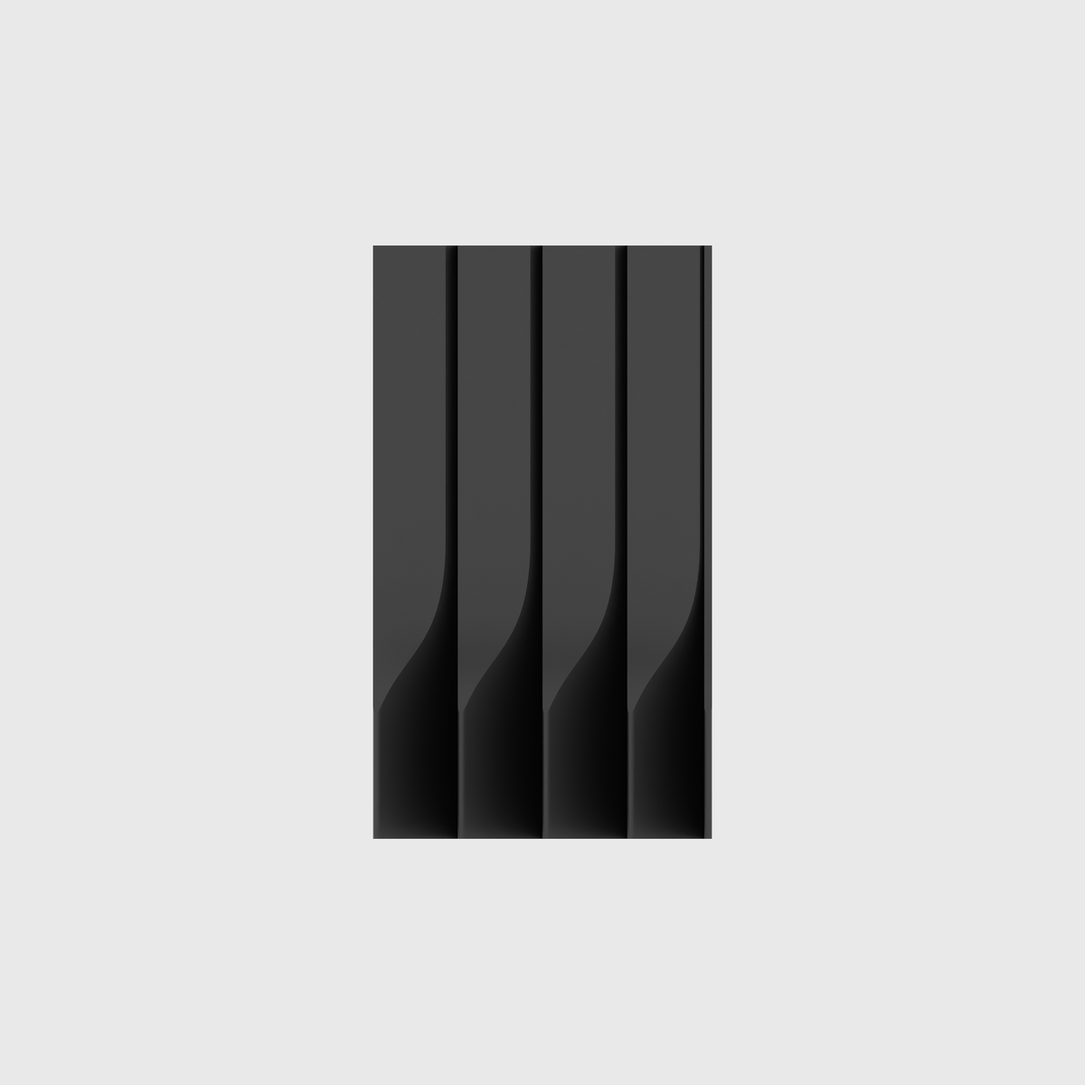 Knife Block Tail Diagonal Rail Inverse 7x4 in Charcoal Black
