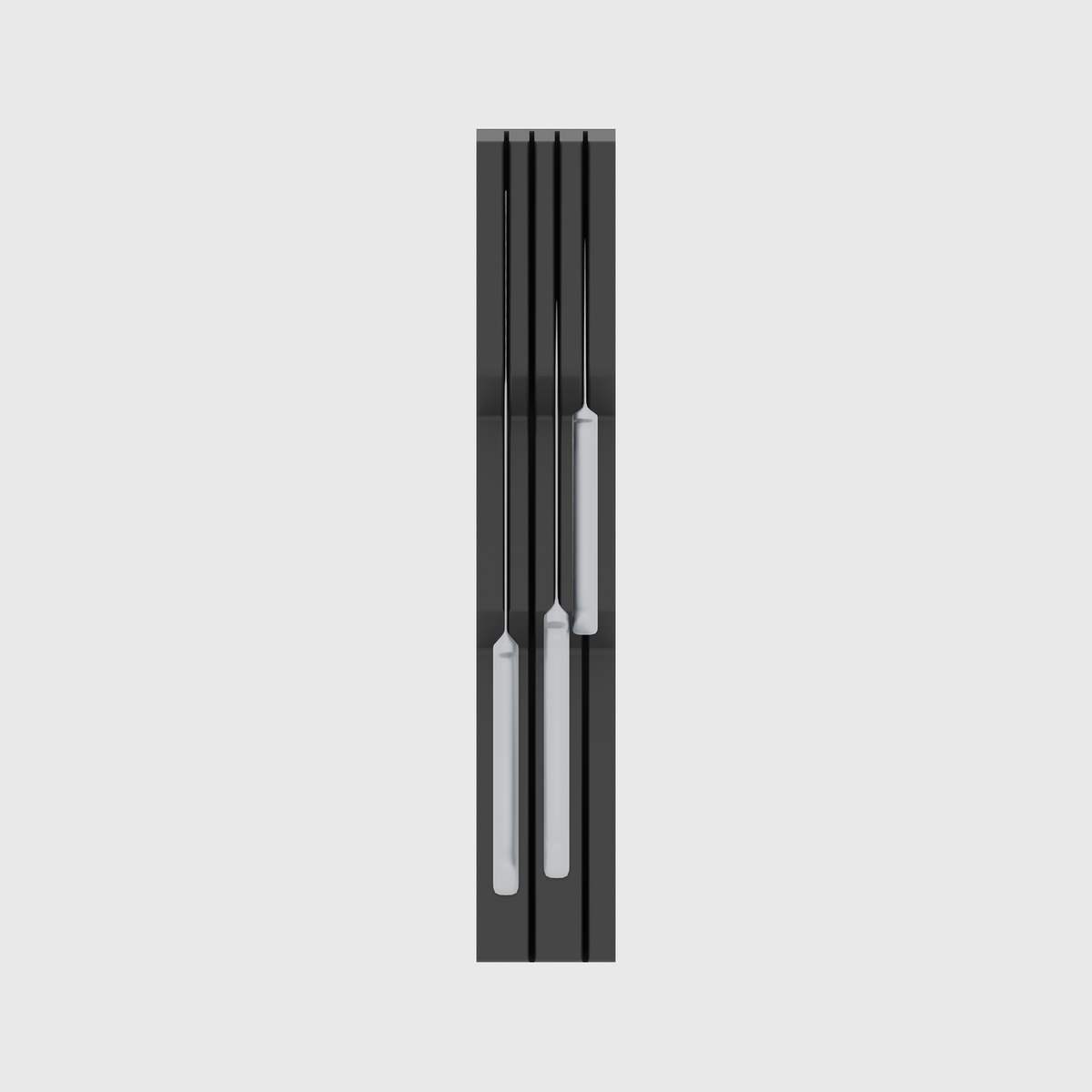 Knife holder organiser – 12x2 (354 × 59 mm) — example contents in Charcoal Black