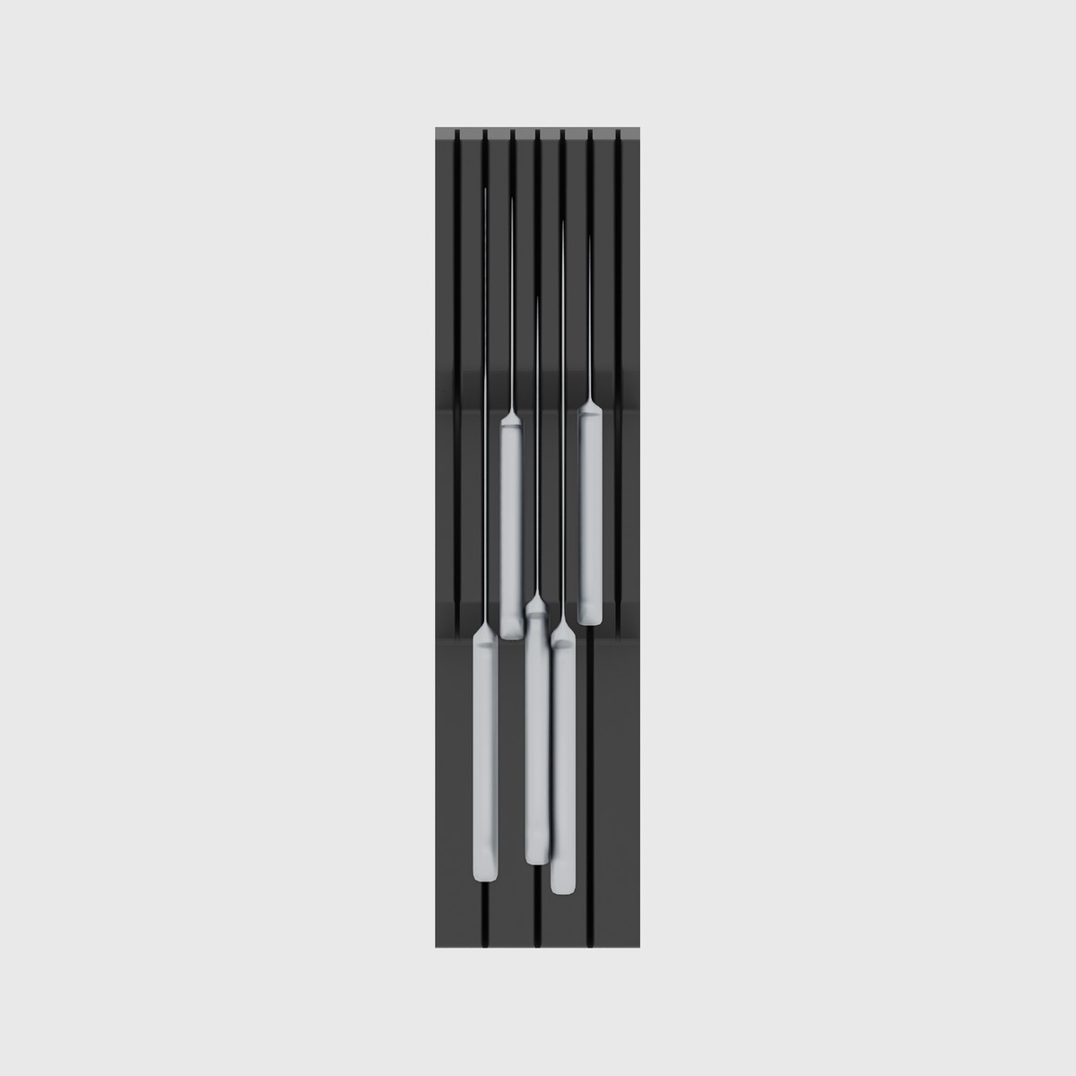 Knife holder organiser – 12x3 (354 × 88.5 mm) — example contents in Charcoal Black