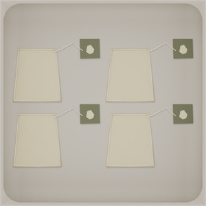 Large tray organiser – 6×6 (177 × 177 mm) in Muted White, shown with tea bags. Top view.