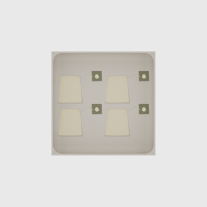 Large tray organiser – 6×6 (177 × 177 mm) in Muted White, shown with tea bags. Top view.