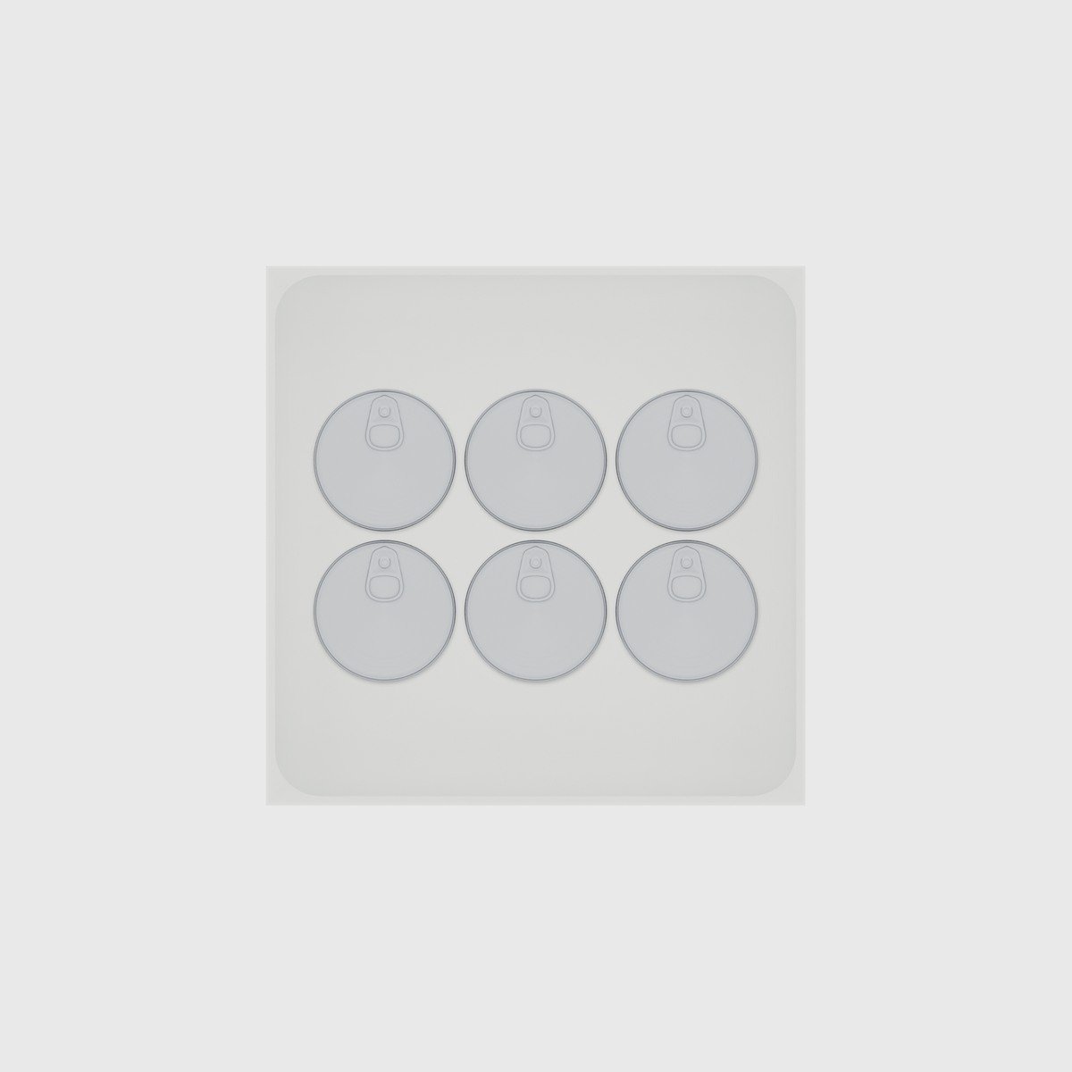 Large tray organiser – 6x6 (177 × 177 mm) — example contents in Cotton White