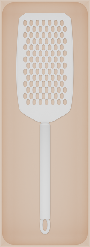 Long tray organiser – 11×4 (324.5 × 118 mm) in Army Beige, shown with a handheld grater. Top view.