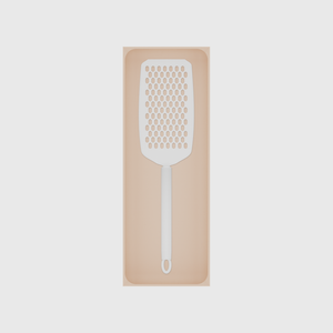 Long tray organiser – 11×4 (324.5 × 118 mm) in Army Beige, shown with a handheld grater. Top view.