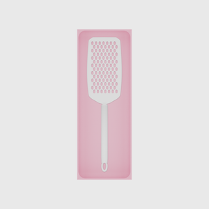 Long tray organiser – 11×4 (324.5 × 118 mm) in Sakura Pink, shown with a handheld grater. Top view.