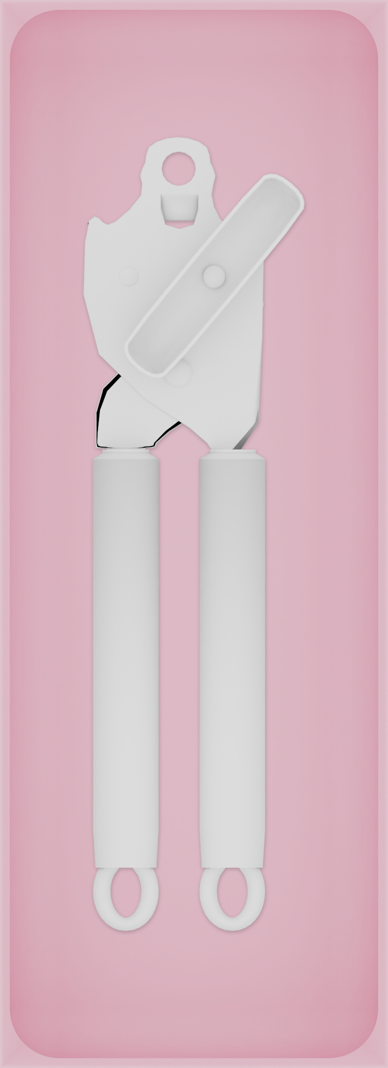 Long tray organiser – 11×4 (324.5 × 118 mm) in Sakura Pink, shown with a can opener. Top view.