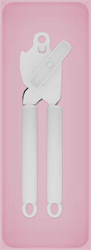 Long tray organiser – 11×4 (324.5 × 118 mm) in Sakura Pink, shown with a can opener. Top view.