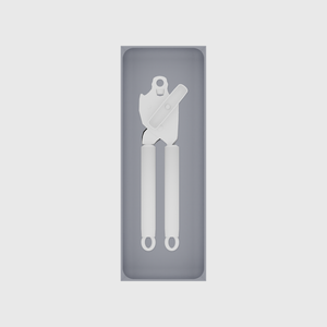 Long tray organiser – 11×4 (324.5 × 118 mm) in Fossil Grey, shown with a can opener. Top view.
