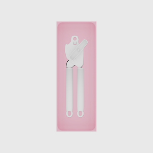 Long tray organiser – 11×4 (324.5 × 118 mm) in Sakura Pink, shown with a can opener. Top view.