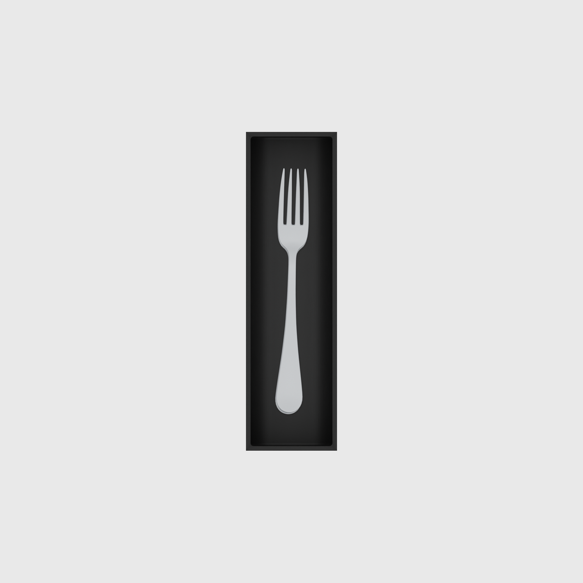 Long Cutlery Box 7x2 — example contents in Charcoal Black