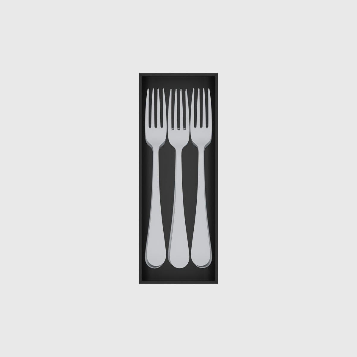 Long Cutlery Box 8x3 — example contents in Charcoal Black