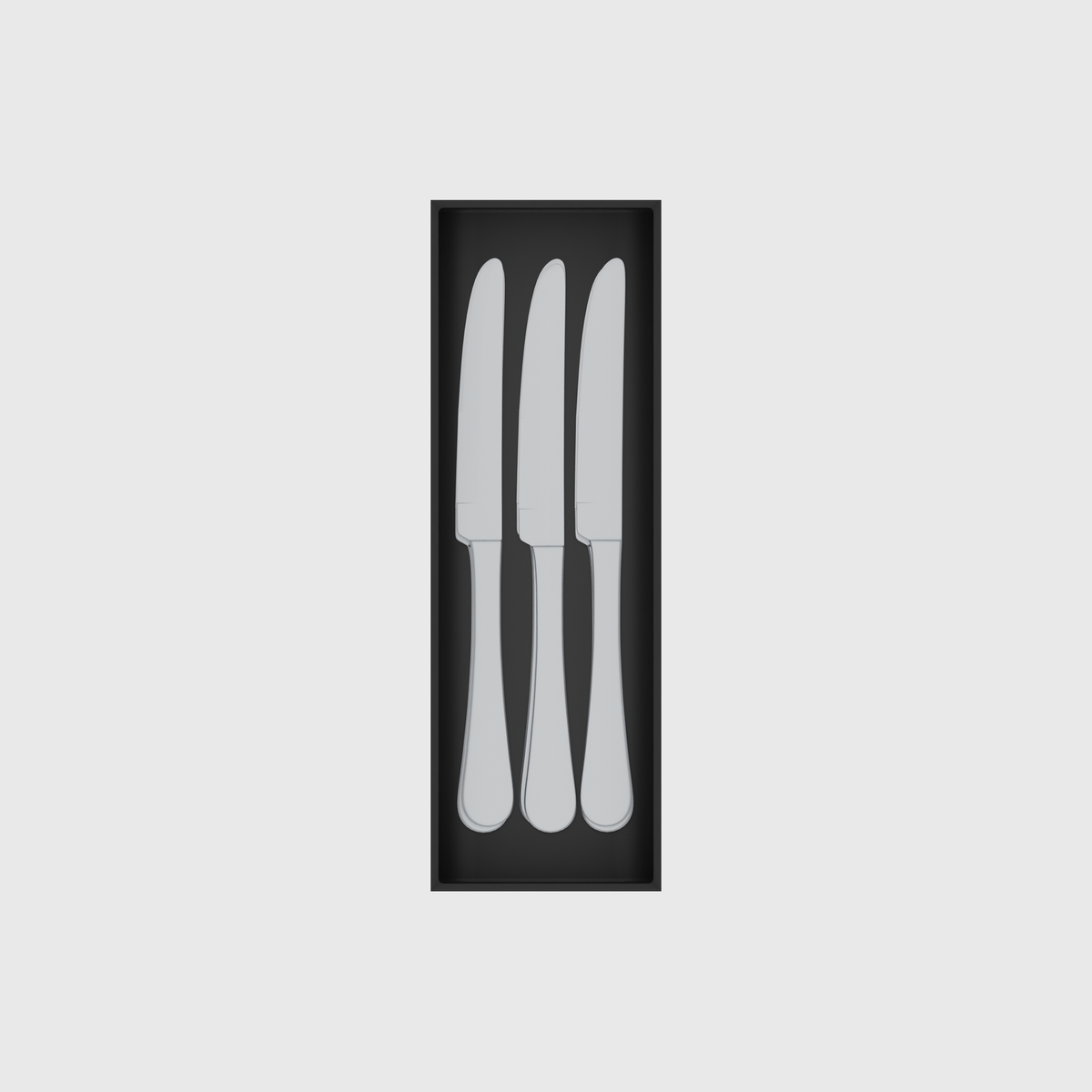 Long Cutlery Box 9x3 — example contents in Charcoal Black