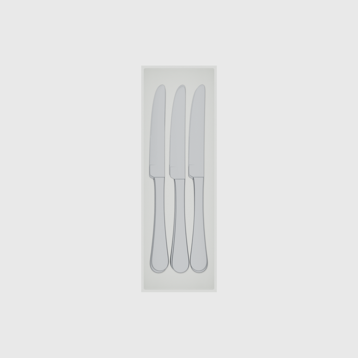 Long Cutlery Box 9x3 — example contents in Cotton White