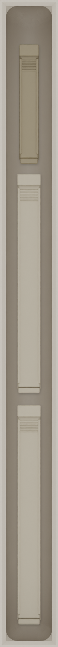 Long strip organiser – 11×1 (324.5 × 29.5 mm) in Muted White, shown with sealing clips. Top view.
