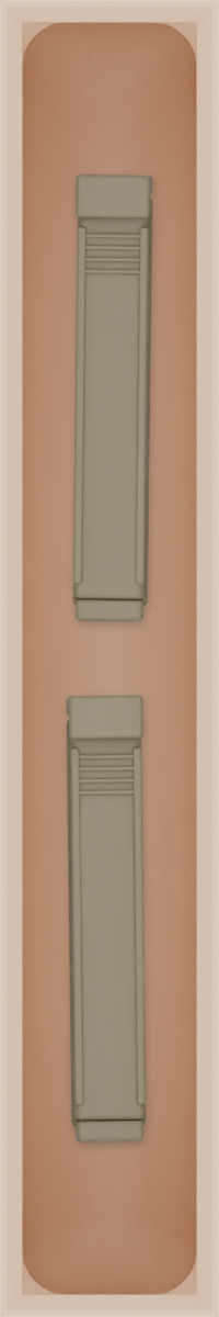 Long strip organiser – 6×1 (177 × 29.5 mm) in Army Beige, shown with sealing clips. Top view.