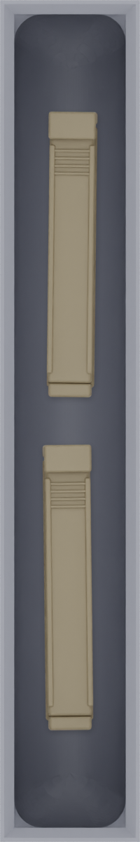 Long strip organiser – 6×1 (177 × 29.5 mm) in Fossil Grey, shown with sealing clips. Top view.