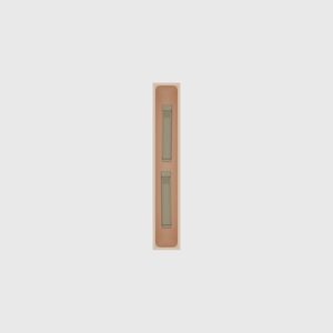 Long strip organiser – 6×1 (177 × 29.5 mm) in Army Beige, shown with sealing clips. Top view.